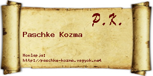 Paschke Kozma névjegykártya